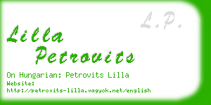 lilla petrovits business card